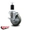 Service Caster 4'' Gray Poly Swivel 1-1/2'' Expanding Stem Caster with Brake SCC-EX20S414-PPUB-TLB-112 - alternate 3